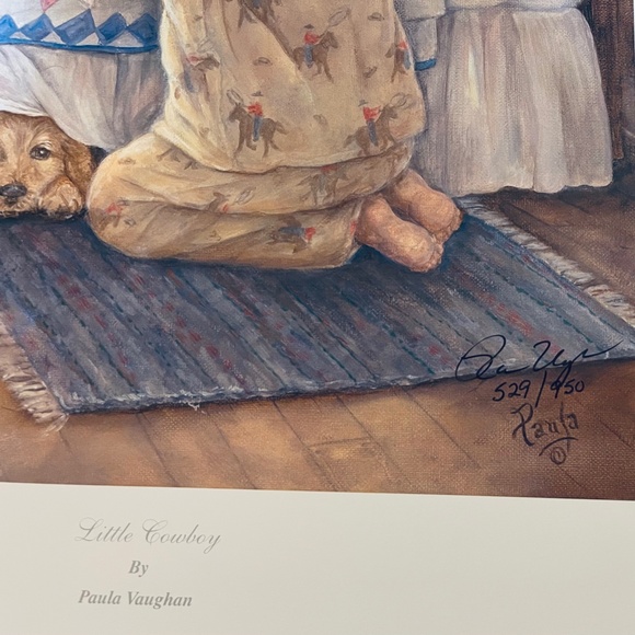 Paula Vaughan, LIMITED EDITION PRINTS, "Little Cowboy & Little Princess",529/950 - Picture 4 of 6